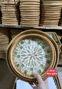 ถาดหวายสานทำมือจากเวียดนาม วัสดุหวายธรรมชาติ สำหรับตกแต่งโต๊ะกาแฟ ใช้เสิร์ฟอาหาร ผลไม้ จัดเก็บ และโชว์ - Product Image 2
