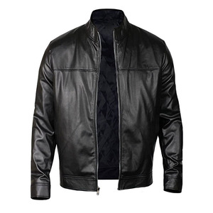 Blouson Bomber en Cuir pour Homme – Veste d'extérieur Premium avec Poignets en Tricot Côtelé, Fermeture Éclair Intégrale et Conception Confortable pour un Style Urbain - Product Image 5