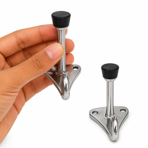 Stainless Steel Marine Stanchion with Black Rubber Tip and Mounting Base for <b>Boat</b> UseStainless Steel Marine Stanchion with Black - Product Image 3