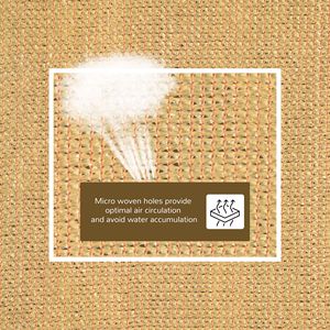 Voile d'ombrage extérieure couleur sable 16 x 20 pieds pour patio, terrasse et jardin, avec anneaux en D et corde inclus - Product Image 4