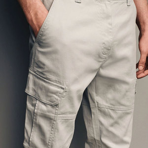 Low Price New High Quality <b>Plain</b> Men Straight Cargo Pant Custom Waist Breathable Lightweight Cotton Fabric for Casual Street - Product Image 5