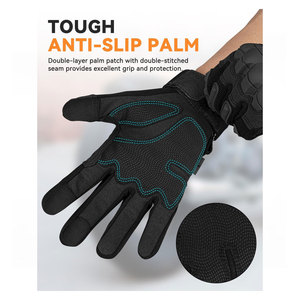 Gants tactiques pour hommes compatibles avec les écrans tactiles, protection rigide des phalanges et rembourrage de la paume pour la conduite à moto - Product Image 3