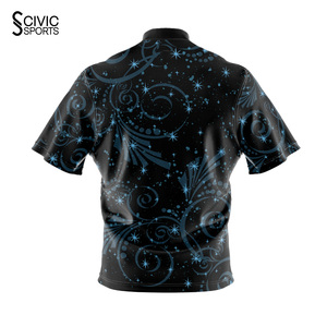 Custom Logo Team Wholesale Cheap Man <b>Bowling</b> Shirts Zip Quick Dry Sublimation <b>Bowling</b> Jersey - Product Image 2