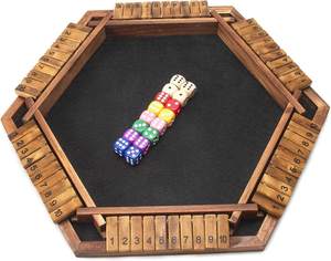 Juego de mesa de dados en caja de madera, clásico juego Shut The Box con dados para diversión familiar - Product Image 3