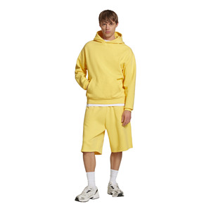 Ensemble décontracté homme : sweat à capuche et short 100 % coton molletonné respirant à manches longues avec logo imprimé sur le devant et motif uni - Product Image 1