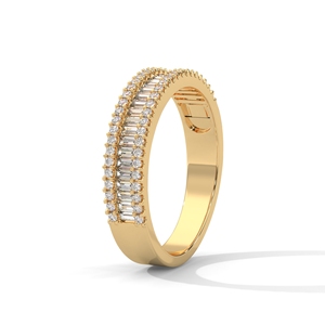 Elegante Anillo de Media Eternidad con Diamantes Creados en Laboratorio en Banda de Oro Sólido para Aniversario de Bodas, Regalo de Joyería Fina - Product Image 1
