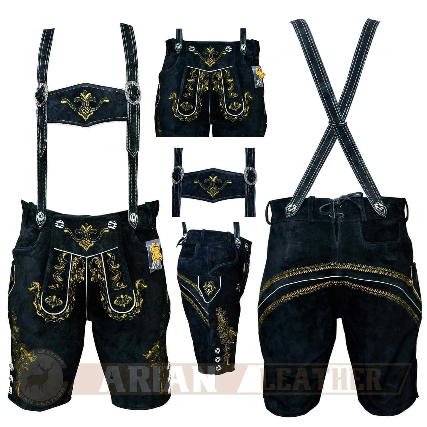 カスタムTrachten lederhosen/TrachtenバイエルンパンツカスタムLederhosen男性用本革ショートレーダーホース2024