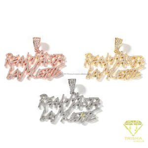 Modern Lab Grown Diamond Script Name Pendant Necklace With Brilliant White Stone Details And Silver Tone Finish Urban Statement - Product Image 2