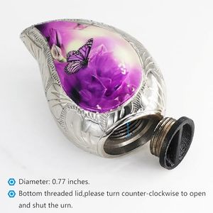 Executive Aluminum Tear Drop <b>Memorial</b> Cremation <b>Keepsake</b> Urn Ash Tribute Holder Featuring Artistic Secure Closure - Product Image 5