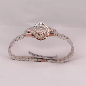 Montre pour homme tendance en or rose avec diamants en moissanite, bijoux hip-hop, OEM ODM - Product Image 5