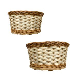 Cesta de Mimbre para Guardar Pan con Base de Madera para Servicio en Mesa de Restaurante, Artesanía Vietnamita, Decoración para Mesa de Comedor - Product Image 1