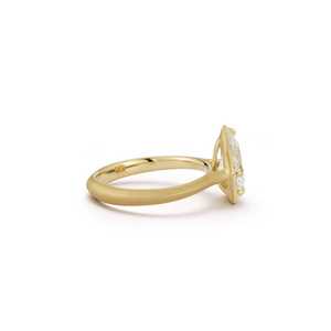 Bague de fiançailles en diamant de laboratoire taille poire, or massif 14K 18K, monture à griffes matifiées, solitaire, pour femme, vente en gros - Product Image 3