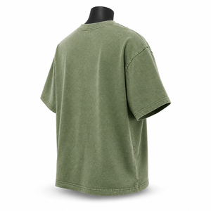 T-shirt vintage délavé pour homme, style streetwear, broderie, coton épais, coupe ample, décontracté - Product Image 5