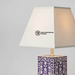 Lanterne de table artisanale en os incrusté avec motif floral, lampe de chevet de luxe en mosaïque, art indien traditionnel, décoration de bureau - Product Image 3