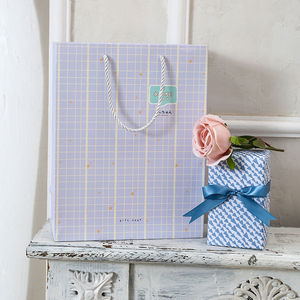 Bolsa de Regalo Multifuncional a Rayas y Cuadros del Proveedor Mayorista SY, Embalaje Ecológico de Papel Kraft para Supermercado, Laminado - Product Image 3