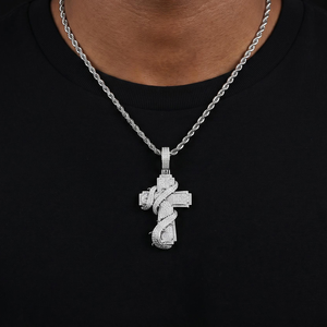 iced out thorned <b>cross</b> <b>pendant</b> necklace for <b>men</b> hip hop cubic zirconia cz simulated diamond silver gold plated religious jewelry - Product Image 4