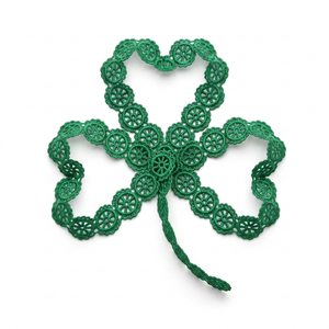 Dentelle Guipure Florale Traditionnelle de Luxe Verte 10mm, Écologique, Personnalisable, OEM Disponible, Emballage de 20 Mètres, Nœuds pour Cheveux Enfants - Product Image 1