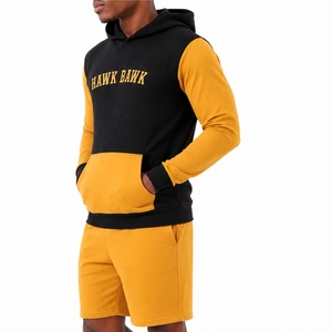Men Hoodie Shorts <b>Set</b> Premium Street Style Soft Comfort Fabric Modern Urban Fashion Relaxed Everyday Fit Modern Streetwear Style - Product Image 3