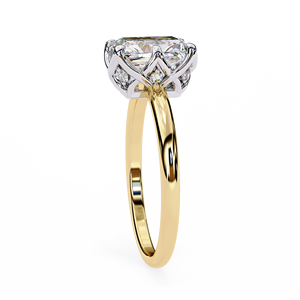 Anillo de Oro Sólido de 14K con Diamante Cultivado en Laboratorio de Corte Radiante de 2.5 CT, Diseño de Lujo, para Compromiso, Boda o Aniversario - Product Image 5