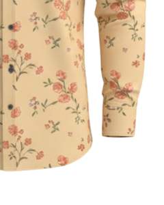 Camisa de Vestir Personalizada para Hombre, Estampado Floral Beige, Corte Entallado, Botones, Manga Larga, Informal, para Fiesta, Mezcla de Algodón, OEM Personalizado - Product Image 6