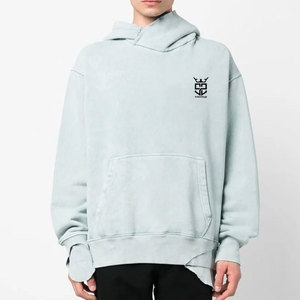 Sudaderas con capucha de alta calidad para hombre, estilo urbano, al por mayor, básicas, con lavado ácido, extragrandes, transpirables. - Product Image 2