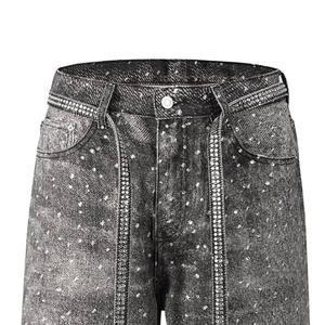 Pantalones Cortos de Mezclilla para Hombre con Lavado Desgastado Personalizado de Fábrica, Bordados, Estilo Jorts, Modernos, Unisex, Casuales, de Mezclilla de Tiro Medio - Product Image 3