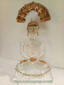 Idole artisanale en verre du Dieu Ganesha avec finition dorée, design cloche suspendue décorative, statue religieuse hindoue pour la décoration intérieure - Product Image 6