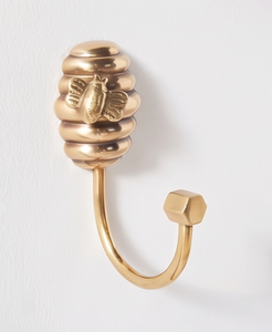Premium Honey Shape Golden Wall <b>Hook</b> Heavy Duty Metal Mounted Hanger Perfect For Towels Coats And Elegant Wall Organization - Product Image 1