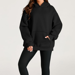 Sudadera con Capucha Extra Grande Personalizada para Mujer, Color Sólido, Felpa de Algodón Grueso, Transpirable - Product Image 6