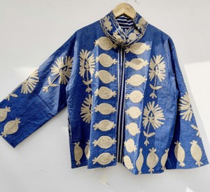 Embroidery Floral Suzani Cotton <b>Jacket</b> Bohemian Style Winter Autumn Coat Street Wear Bomber Boho <b>Reversible</b> <b>Jacket</b> - Product Image 1
