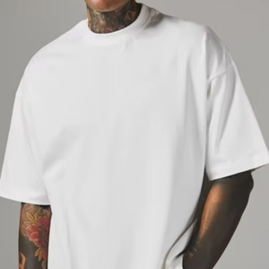 Camiseta de Hombre con Logotipo Personalizado, Corte Cuadrado, Algodón Grueso de 240 g/m², Cuello Redondo Acordonado, Hombros Caídos, Estilo Urbano, Tallas Grandes - Product Image 5