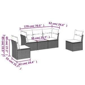 Conjunto de sofá de jardín gris - Product Image 3