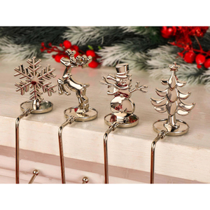 Best Quality Metal <b>Stocking</b> Hook Set 5 <b>Stocking</b> Hanger Eco Friendly Modern Design Home Decoration Gold Color Plated In Low Price - Product Image 4