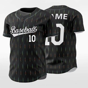 เสื้อเบสบอลและซอฟต์บอลแขนสั้นแบบแห้งเร็วขายดีที่สุด พิมพ์ลายแบบ Sublimation ไซส์ใหญ่สำหรับผู้ชาย พร้อมชื่อทีมและหมายเลข - Product Image 5