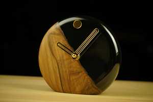 Wooden Desk Table <b>Clocks</b> With Marble Piece Analog With Minimalist Design for Living Room Bedroom With Customized Color and Sizes - Product Image 4