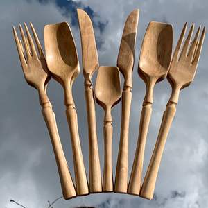 Ensemble de spatule et cuillère en bois d'acacia élégant et luxueux, couverts en bois élégants - Product Image 4