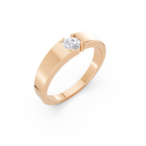 Bague de fiançailles et de mariage classique en or jaune 9 carats avec diamant de laboratoire pour homme Aarunya, bijoux personnalisés - Product Image 3