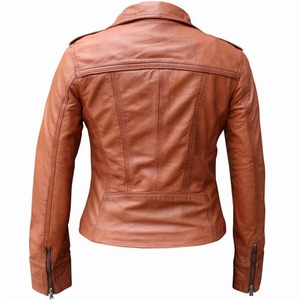 Luxury Women <b>Leather</b> <b>Blazer</b> <b>Jacket</b> with Genuine <b>Leather</b> Finish for Professional and Casual Fashion - Product Image 4