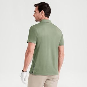 Polo de algodón verde para hombre, manga corta, para todas las estaciones, estilo uniforme, tela de alta calidad, camisetas tipo polo, cuello personalizable - Product Image 3