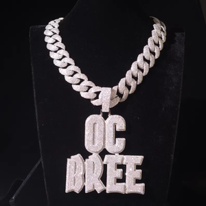 Luxury Moissanite OC DREE Pendant Necklace Iced Out Letter <b>Charm</b> Cuban Chain Hip Hop Jewelry Statement Piece Bold - Product Image 6