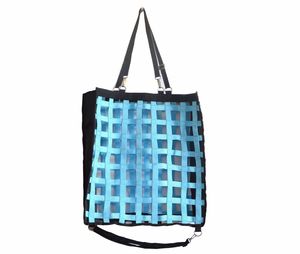 Premium Light Blue Nylon Horse Hay <b>Bag</b> Slow Feed Hay <b>Net</b> Large Capacity Adjustable Strap Durable Stable Feeding <b>Bag</b> Heavy Duty - Product Image 6