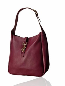 Sac Hobo en Cuir Bordeaux Royaa : Sac Fourre-Tout Souple avec Bandoulière Réglable, Sac Fourre-Tout pour Femme en Cuir Véritable avec Fermeture Éclair - Product Image 4