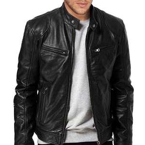 Chaqueta de Cuero PU Estilo Punk para Hombre, Chaqueta de Motero de Invierno con Cuello Alto, para Hombres y Adolescentes, Calidad Premium de Fabricante - Product Image 3