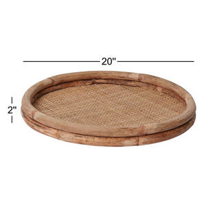 Plateau de service en rotin rectangulaire Attie - Product Image 3