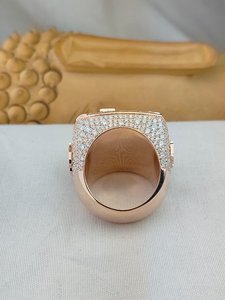 Anillo de Plata de Ley 925 con Inicial Personalizada, Anillo de Compromiso Hip Hop con Diamante VVS y Baño de Rodio, Regalo para Hombre - Product Image 5
