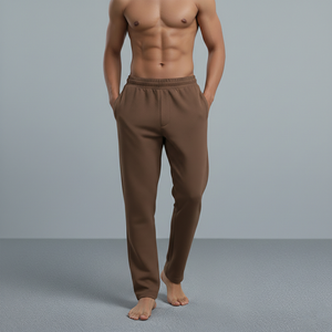 2026 New Men's <b>Brown</b> Cotton Sweatpants Elastic Waist Heat Transfer Printed Logo Right Leg Casual <b>Jogger</b> Pants Autumn Wear - Product Image 3