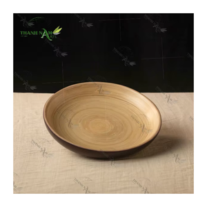Assiette de service minimaliste en bambou biodégradable et écologique, durable, faite à la main, 20 cm, gravée au laser, modèle 2025, la plus vendue - Product Image 5
