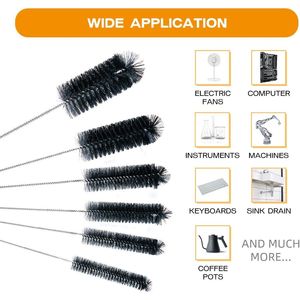 Set di 6 Spazzole Lunghe 30 cm per Pulizia di Cannucce, Tubi, Bottiglie a Collo Stretto, Macchine da Caffè e Bicchieri - Product Image 6