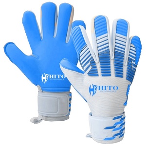 Gants de gardien de but de football professionnels, sublimation intégrale du dos de la main, doigts entièrement protégés, enveloppement du pouce, contact frontal de la paume en Lycra - Product Image 2