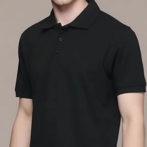 เสื้อโปโลแขนสั้นสีน้ำเงินกรมท่าสำหรับผู้ชาย ผ้าฝ้ายถัก สวมใส่สบาย สีพื้น ระบายอากาศได้ดี ทรงปกติ - Product Image 3